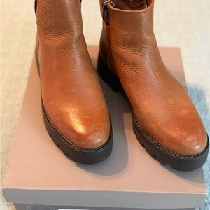 Franco Sarto Brown Leather Ankle Boots